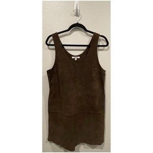 BB DAKOTA Brown Leather Sleeveless Mini Dress